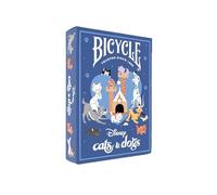 Bicycle Jeu de 56 cartes Disney «Cats & Dogs» - Standard, finition Air-Cushion - Blanc