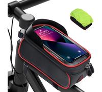 Bicycle Frame Bag,Waterproof Phone Holder With Rain Cover,Mountain Bike Pannier,Large Capacity Touch Screen Phone Holder For Smartphone Under 6.8 Inches.[C147]