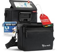 Bicycle Handlebar Bag,Waterproof And Spacious Bicycle Handlebar Bag,Compatible With Electric Bike,With Adjustable Cell Phone Compartment (Reflective Black)