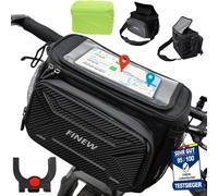 Bicycle Handlebar Bag With Handlebar Adapter For Electric Bike And Bike,Bike Basket 6l Waterproof With Mobile Phone Holder,Touch Screen,Detachable Shoulder Strap