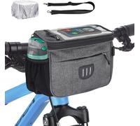 Bicycle Handlebar Bag With Phone Holder For Phone Under 6.8 Inches,Front Bike Bag,Bicycle Accessories For Mountain Bike,Road Bike,Electric Bike With Shoulder Strap And Rain Cover
