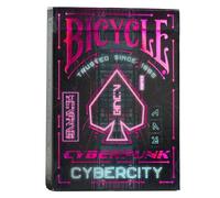 Bicycle Jeu de 54 cartes à jouer – Cyberpunk Cyber City – Cartes Magie Noir/Fluo