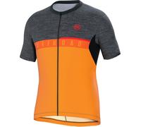 Bicycle Line Men's Agordo Full-Length Zip Loose Fit Short Sleeve Cycling Jersey Orange Small Male