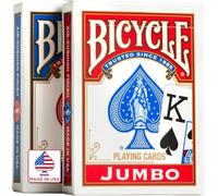 Bicycle - Original Rider Back Jumbo Index 2 Pack - 2 Jeux de 54 Cartes à Jouer - Format Poker - Rouge et Bleu
