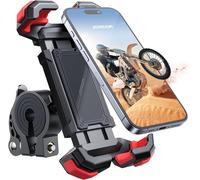 Bicycle Phone Holder, 150 Mph Anti-Vibration - Motorcycle Phone Holder, Security Lock & 360° Rotation- Universal Handlebar Bike Phone Holder, Scooter Phone Holder For Iphone 16 (4.7-7.0