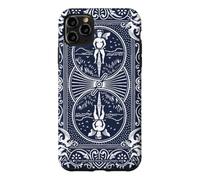Bicycle Playing Cards Vintage Ornate Back Design Navy White Coque pour iPhone 11 Pro Max