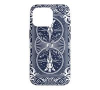 Bicycle Playing Cards Vintage Ornate Back Design Navy White Coque pour iPhone 16 Pro