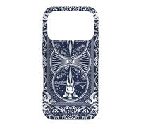 Bicycle Playing Cards Vintage Ornate Back Design Navy White Coque pour iPhone 17 Pro