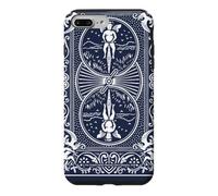 Bicycle Playing Cards Vintage Ornate Back Design Navy White Coque pour iPhone 7 Plus/8 Plus