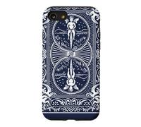 Bicycle Playing Cards Vintage Ornate Back Design Navy White Coque pour iPhone SE (2020) / 7/8