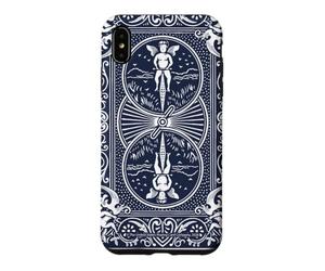 Bicycle Playing Cards Vintage Ornate Back Design Navy White Coque pour iPhone XS Max