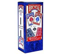 BICYCLE POKER - Lot de 12 jeux (6 Jeux Bleus / 6 Jeux Rouges)