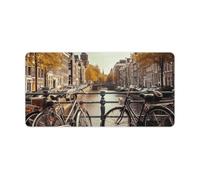 Bicycles in Amsterdam Sous-main de bureau personnalisé avec image logo ou texte - Sous-main de bureau personnalisé pour bureau et installation à domicile