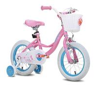 Bicyclette pour enfants - JOYSTAR - 12 pouces - Panier et roues auxiliaires - Rose