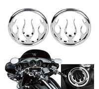 BID4ZE Lot de 2 coques de protection pour haut-parleurs Harley Touring Electra Glide Ultra Classic FLHTCU 2006-2013, chromé