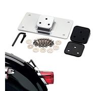 Bid4ze Support de fixation chromé pour plaque d'immatriculation à 3 trous pour Harley Big Twins Softail Dyna Sportster 1973 et plus