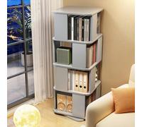 Bidacothérapie rotative, support d'affichage rotatif à 360 °, porte-rack de rangement de plancher à 4 couches, étagère de rangement d'angle de bibliothèque renouvelable pour la chambre, salon