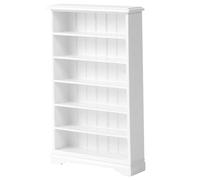 Bidacte de poupée 1PC, 4 x 1 x 6 pouces 1:12 Échelle étagère blanche, 6 -titres racks de rangement en bois, affichage de bibliothèque miniature, mini-étagère multifonctionnelle pour la maison de