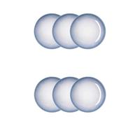 Bidasoa Lot de 6 assiettes à pain Lea Hydrozero en porcelaine 15 cm | Bleu, porcelaine, format rond, finition brillante, 15 cm, 6 pièces, empilable, passe au micro-ondes