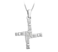 Biddy Murphy Brigid Croix Collier en argent sterling Croix irlandaise d'un seul côté Fabriqué en Irlande