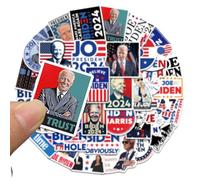 Biden Trumpp Lot de 50 autocollants politiques 2024, autocollants politiques durables | Décoration d'intérieur parfaite et cadeau, décalcomanies durables pour fenêtre, camions, murs, bouteilles d'eau