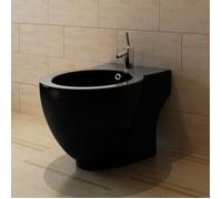 vidaXL Bidet à poser rectangulaire en céramique sanitaire noir - Hauteur 40 cm