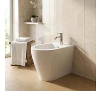 Bidet filomur en céramique blanche avec fixations cachées 36x55 cm - Myrte Round | Céramique Dolomite