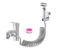 Bidet HygiéNique Kit Douchette Wc Toilettes - Kit de douche à main pour bidet, avec distributeur de robinet, tuyau à ressort, support mural