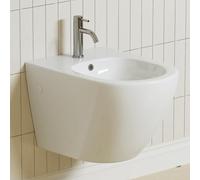 Bidet mural, avec trou de robinetterie et protection contre le trop-plein, bain d'assise pour toilettes sans bord, douche intime hygiénique et facile d'entretien, douche intime pour femme en