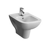 Bidet mural VitrA S20 5508L003-1046 36 x 52 cm, orifice de trop-plein/robinetterie au centre, blanc
