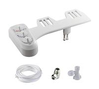 Bidet non électrique pour cuvette WC, double buse auto-nettoyante, jet d'eau chaude et froide, kit de pulvérisation mécanique d'eau, avec contrôle de pression et de température, facile à installer.