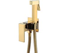 Bidet portable à main, Bidet portable et douchette for couches, fixation murale, ensemble en laiton, tuyau de 150 cm, multicolore(Titanium Gold)