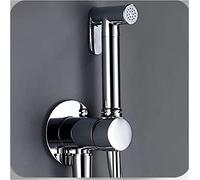 Bidet portable à main, Douchette de bidet murale à poignée unique avec porte-tuyau multicolore(Chrome)