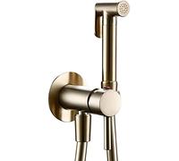 Bidet portable à main, Douchette de bidet murale à poignée unique avec porte-tuyau multicolore(Gold)