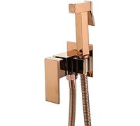 Bidet portable à main, Douchette de bidet portable en laiton doré rose 150 cm (59 pouces), réglable eau chaude et froide, for toilettes couches