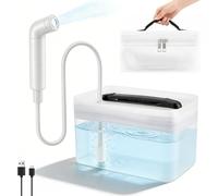 Bidet portable avec douche électrique rechargeable, réservoir de 2,3 l, spray à 3 niveaux pour toilettes, voyage et nettoyage musulman, bain de siège portable pour lit de semaine, soins intimes (blanc