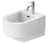 Bidet suspendu Duravit Balcon 272615AC00 37x54cm, avec trou pour robinet, trop-plein, finition satinée blanc