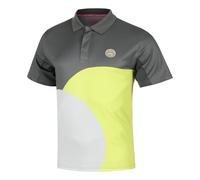 BIDI BADU Bubble Polo Hommes-Gris,Jaune Citron S