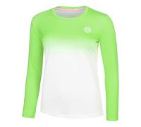 BIDI BADU Crew Gradiant Haut Manches Longues Femmes-Vert Fluo,Blanc
