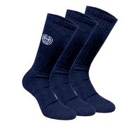 BIDI BADU Don Carlito Crew Move Chaussettes De Tennis Pack De 3-Bleu Foncé,Blanc