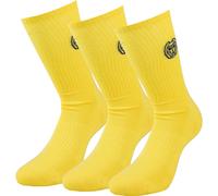 BIDI BADU Matayo Crew Tech Chaussettes De Sport Pack De 3 Hommes-Jaune,Noir 31-34