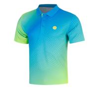 BIDI BADU Out of Control Polo Hommes-bleu, jaunes fluo M