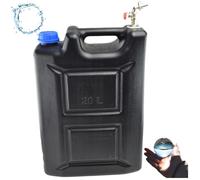 Bidon à eau en plastique - 20 l - Noir - Avec robinet - Bidon d'eau potable - Pour la maison, le jardin, la voiture, le camping - Fermeture étanche - Poignée confortable