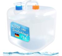 Bidon à Eau Jerrican Extra Fort 5 à 20 Litres - avec Bouchon Simple et Robinet - Certifié Contact Alimentaire Sans BPA