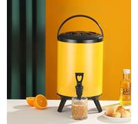 Bidon à lait avec robinet de 6 L/8 L/10 L, seau à lait isotherme, pot à lait fourre-tout, distributeur de boissons d'eau avec couvercle scellé (10 L, jaune)