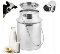 Bidon à Lait de ferme en Acier Inoxydable avec Couvercle, 4 L Pot à Huile/Lait, Récipient à Lait, Bidon de Transport de Lait