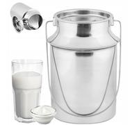 Bidon à Lait de ferme en Acier Inoxydable avec Couvercle, 4 L Pot à Huile/Lait, Récipient à Lait, Bidon de Transport de Lait