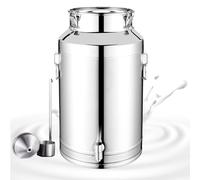 Bidon à Lait en Acier Inoxydable 304 avec Robinet, Seau de Transport Alimentaire Scellé, Pot de Baratte pour Lait, Eau, Vin, Thé et Liquides(35L)