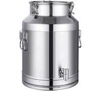 Bidon à lait en acier inoxydable 5L/6L/7L/8L/9L/14L - Seau en acier de qualité alimentaire avec couvercle hermétique et robinet - Récipient multifonction pour eau, vin, huile, thé, cuisine ou ferme