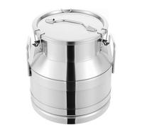 Bidon à lait en acier inoxydable, Fût de stockage d'huile et de liquide, avec couvercle hermétique, robuste et poignée de transport, seau à vin, pour le stockage et le transport du lait,48L
